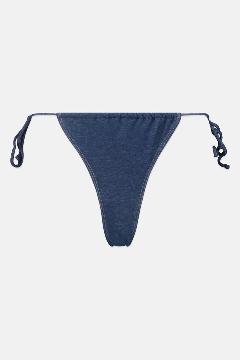 Bershka Women Solid Bikini Bottom, Navy - Image 2