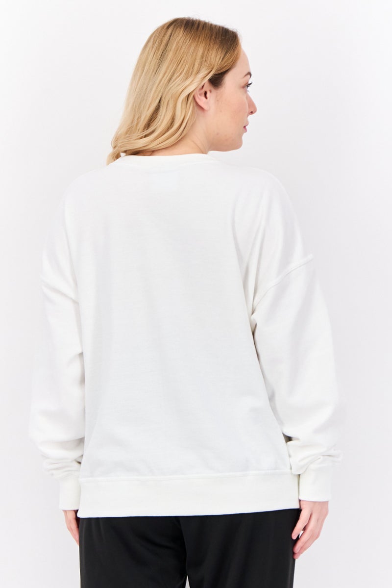 Champion ملابس رياضية نسائية بأكمام طويلة مناسبة، خارجية، سويت شيرت أبيض - Image 3