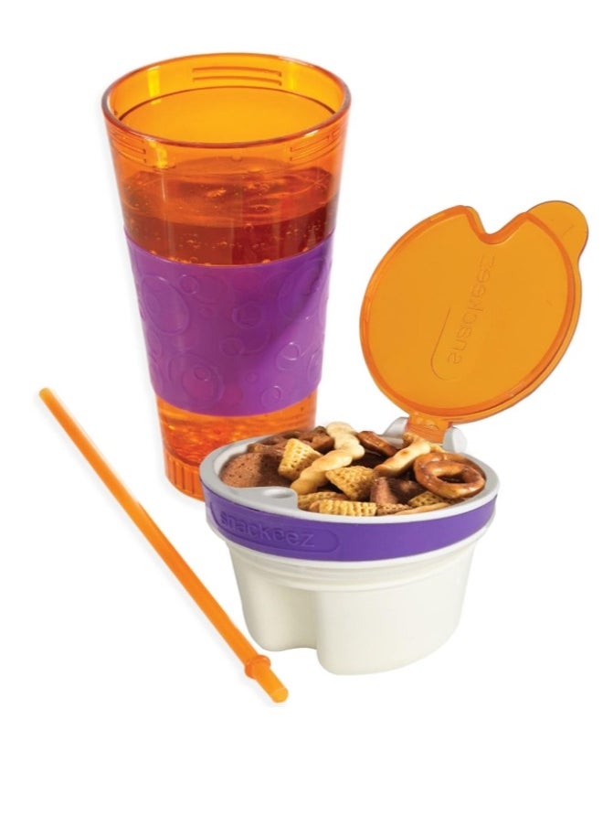 Snackeez Snackeez Travel Snack & Drink Cup with Straw  - Image 1