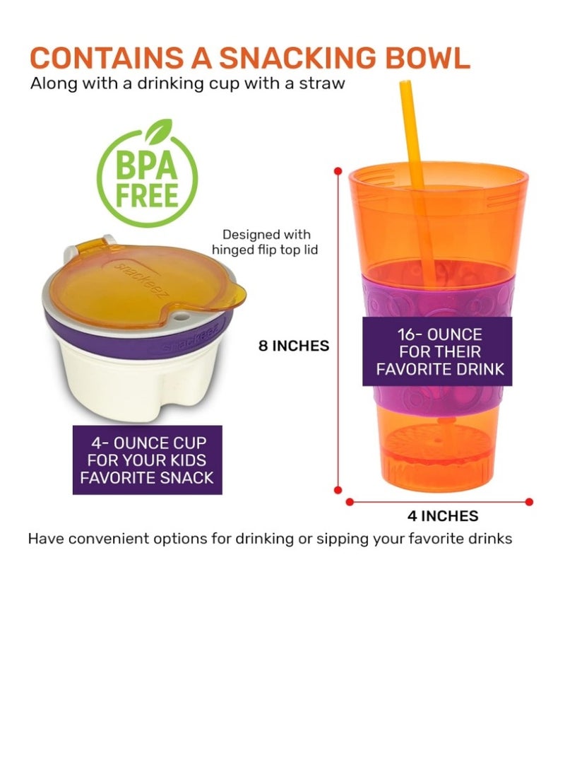 Snackeez Snackeez Travel Snack & Drink Cup with Straw  - Image 3