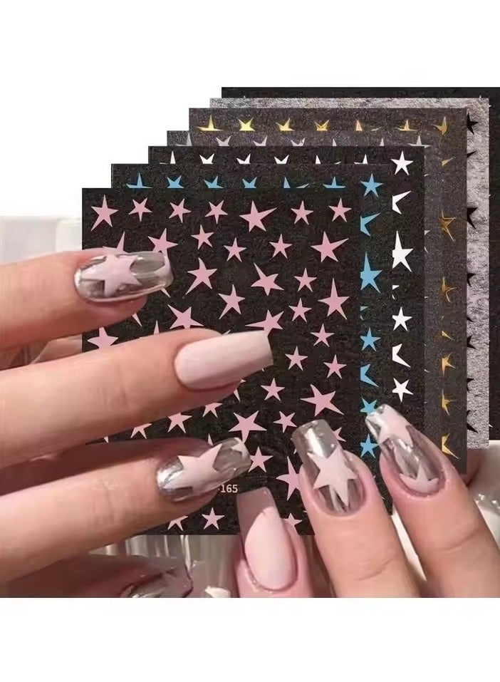 جلوسكي 1/4 جهاز كمبيوتر شخصي ثلاثي الأبعاد المعدنية الفضة الذهبية ستاربرست الأظافر ملصقات مانيكور فرنسية الأظافر الفن ديكور ملصق Y2K الأظافر الفن نصائح سحر الأظافر - Image 2