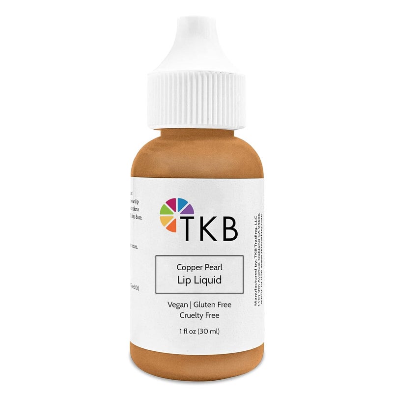 TKB Trading, LLC TKB Lip Liquid Color  Liquid Lip Color for TKB Gloss Base DIY Lip Gloss Pigmented Lip Gloss and Lipstick Colorant Made in USA 1floz 30ml Copper Pearl 