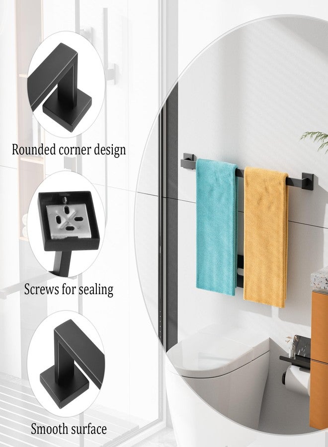 Alise Black Towel Bars,27.56 Inch Towel Holder Towel Racks for Bathroom and Lavatory,SUS304 Stainless Steel Hand Towel Hanger Rail Wall Mount,Useable Length 25.79 Inch Towel Bar, GYT070-B - Image 3