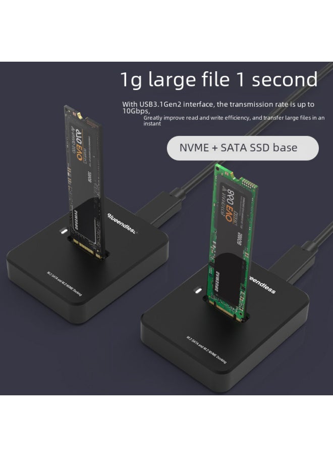 Generic Dual Protocol M.2 NVMe/SATA Mobile SSD Adapter USB 3.1 Notebook External Hard Drive Enclosure High Speed Data Transfer-Color:Dual-protocol Two-in-one Line  - Image 3