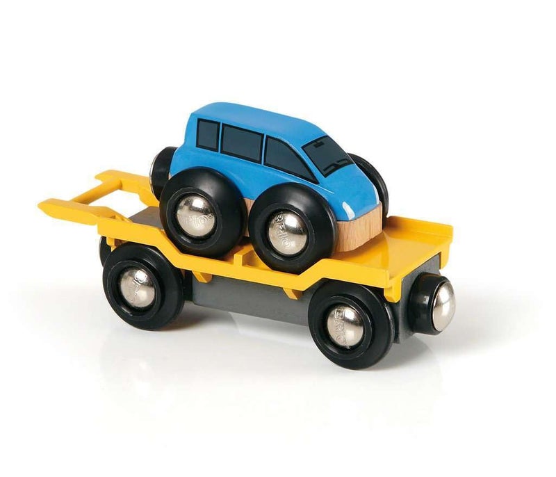 BRIO World 33577 Car Transporter 2 Piece Wooden Toy Train Set Childs Imagination Igniter FSC Certified Ideal for Kids Ages 3 - Image 2