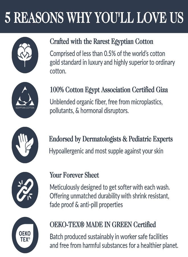 Sweave 100% Egyptian Percale Cotton Sheets Set - Luxurious 400 Thread Count, Breathable & Skin-Friendly Percale Sheets - Softer After Each Wash - Oeko-TEX Certified 100% Percale Cotton Sheets King - Image 2