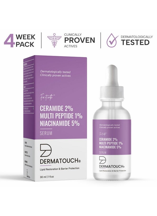DERMATOUCH Ceramide 2% Multi Peptide 1% Niacinamide 5% Serum | For Lipid Restoration & Barrier Protection | Anti-Aging Formula | Specially For Dry Skin | For Both Men & Women | 30Ml  - Image 2