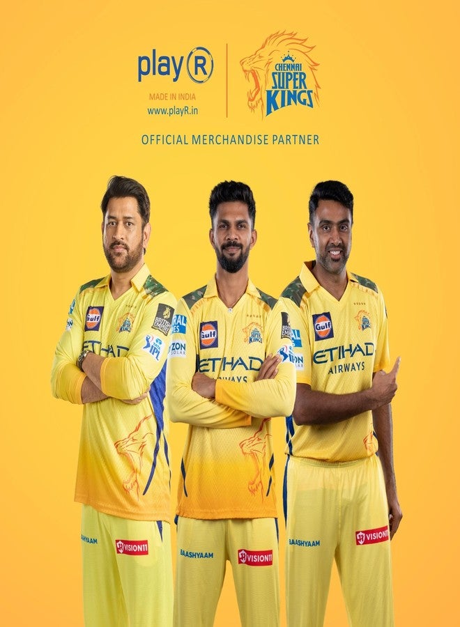 playR x Chennai Super Kings Authentic Match Jersey - IPL 2025 Edition Unisex Adult Plain Long Sleeve Sportswear Tee for Training, Practice, Outdoor & Match Day Comfortable Csk tshirt For All Season - Image 3