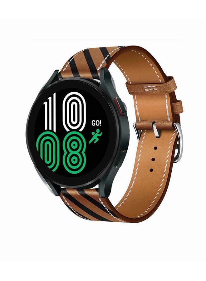 NIBEMINENT Replacement Band For Samsung Galaxy Watch4 Brown Black - Image 2