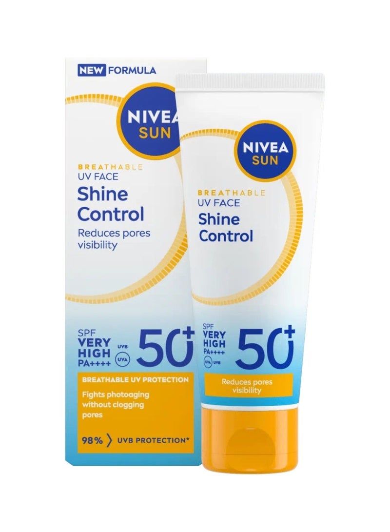 Nivea BREATHABLE UV FACE Shine Control Reduces pores visibility SPF 50+ CREAM 40 ml - Image 2