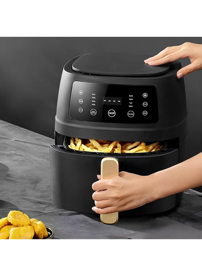 كيمايا مقلاة هوائية رقمية متعددة الوظائف بسعة 8 لترات وقوة 2400 واط - طهي بدون زيت، تحكم ذكي في درجة الحرارة، سطح غير لاصق وإيقاف تشغيل تلقائي (أسود منتصف الليل) - Image 2