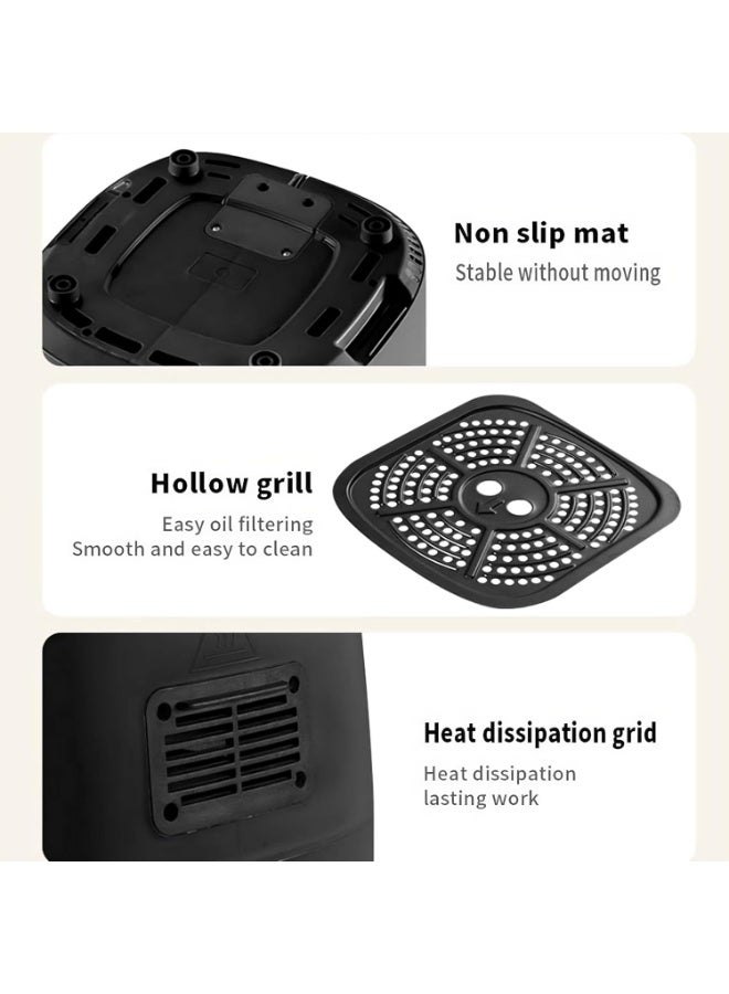 كيمايا مقلاة هوائية رقمية متعددة الوظائف بسعة 8 لترات وقوة 2400 واط - طهي بدون زيت، تحكم ذكي في درجة الحرارة، سطح غير لاصق وإيقاف تشغيل تلقائي (أسود منتصف الليل) - Image 4