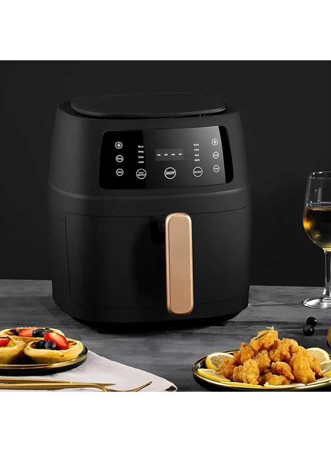 كيمايا مقلاة هوائية رقمية متعددة الوظائف بسعة 8 لترات وقوة 2400 واط - طهي بدون زيت، تحكم ذكي في درجة الحرارة، سطح غير لاصق وإيقاف تشغيل تلقائي (أسود منتصف الليل) - Image 1