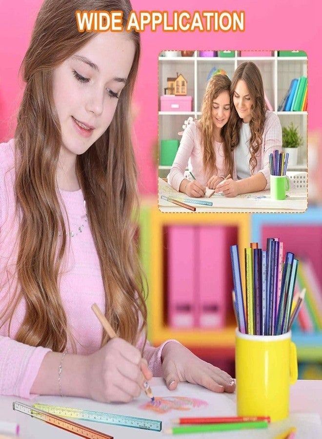 Radiance™ 2 Pcs 3D Cube Square Scale 20cm | Transparent Gradient Ruler for Kids & Adults | Multi-Functional Stationery for School & Office Use (Random Colors) - Image 3