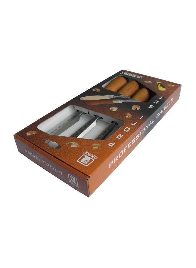 Narex Czech Steel Premium 4 pc set 6 (1/4"), 12 (1/2"), 20 (3/4"), 26 (1") mm Chisels w/Hornbeam Handles - Image 2