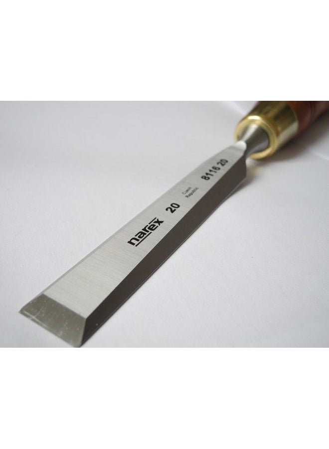 Narex Czech Steel Premium 4 pc set 6 (1/4"), 12 (1/2"), 20 (3/4"), 26 (1") mm Chisels w/Hornbeam Handles - Image 4