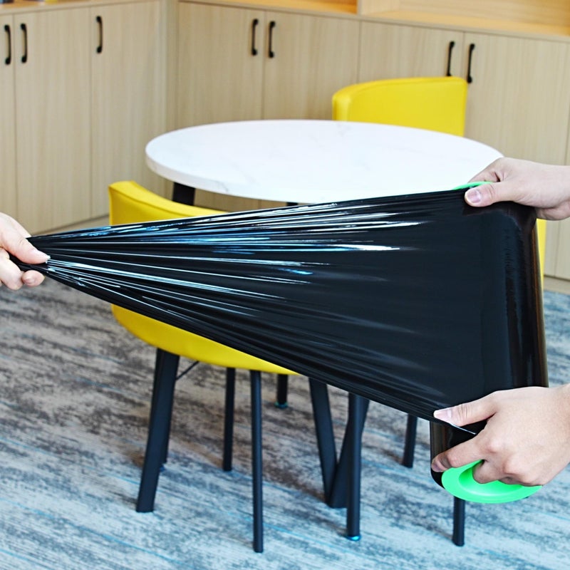 CHUANGSEED Stretch Film 12 in x 1000 ft Moving Wrapping Plastic Shrink Film Strength Stretch 80 Gauge Durable Industrial Strength,Black,2 Pack - Image 5