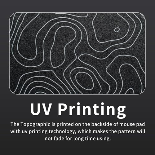 GMKWTL XVX Glass Mouse Pad for Gaming, Black Topographic Hard Gaming Mousepad, Professional Large Mouse Mat 410mm*310mm, Special Glass Surface with Improved Precision and Speed - Image 3
