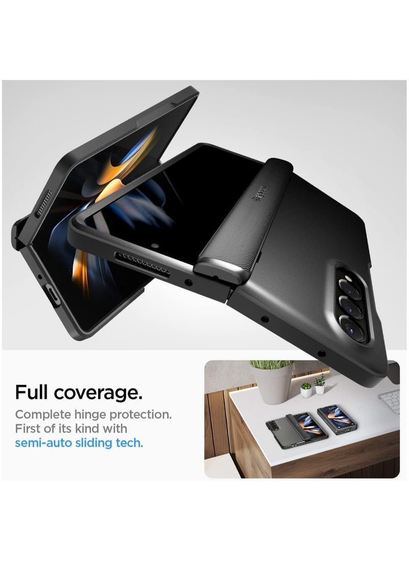 Spigen - Spigen Slim Armor Pro Case [Hinge Protection] Designed for Samsung Galaxy Z Fold 4 (2022) - Black - Image 1