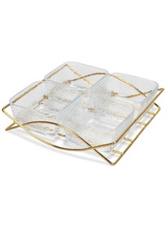 DANUBE HOME Fissman Pristine Clear-Glass Bowl With Metal Stand Set Of 4 Elegant And Durable Perfect For Serving Salads Fruits Or Desserts Ideal For Home Parties Or Special Occasions  - Image 5