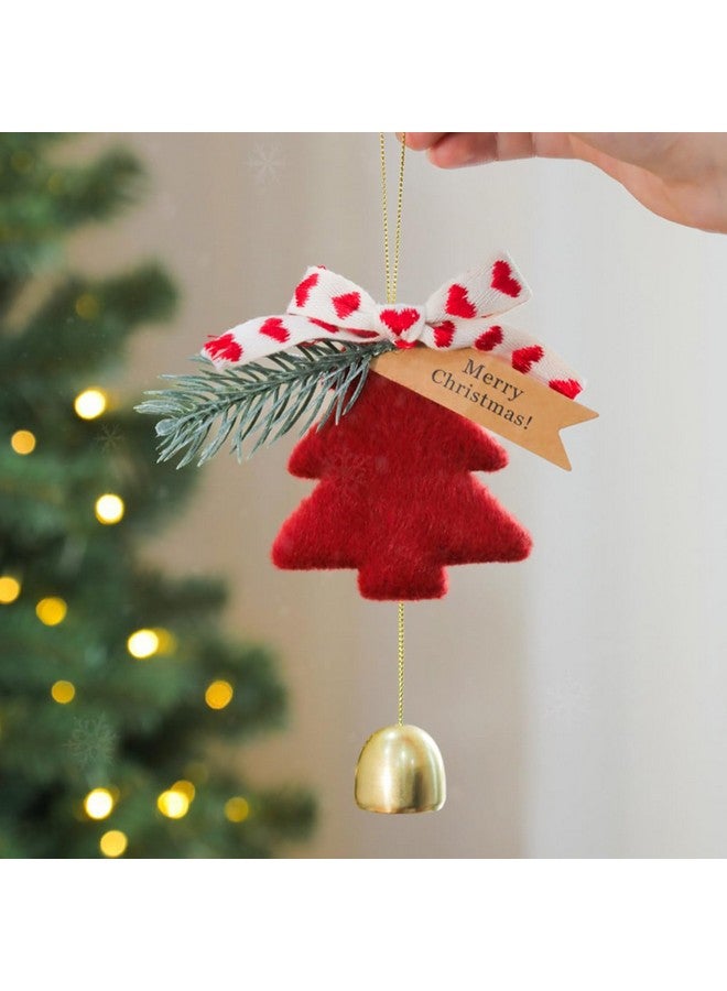 HASTHIP® Christmas Home Decor Red Plush Bell Christmas Tree Ornament Hanging Christmas Ornament Christmas Tree Ornament Door Knob Hanging Decor Christmas Car Interior Ornament, 14x23cm - Image 1