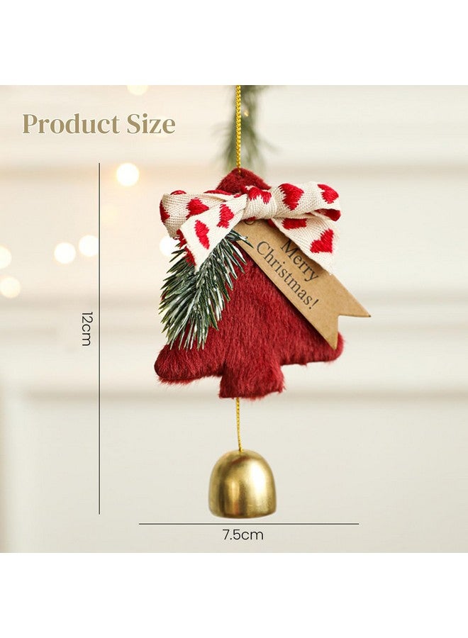 HASTHIP® Christmas Home Decor Red Plush Bell Christmas Tree Ornament Hanging Christmas Ornament Christmas Tree Ornament Door Knob Hanging Decor Christmas Car Interior Ornament, 14x23cm - Image 2
