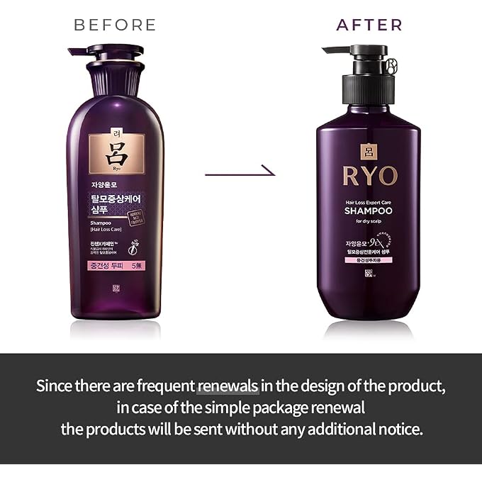 Ryo Hair Loss Care Shampoo For Normal & Dry Scalp 400Ml(13.5Oz) Gentle Care, Itching And Flaking Scalp, AntiDandruff, Cleansing, Moisturize Extra Strength Volumizing - Image 2