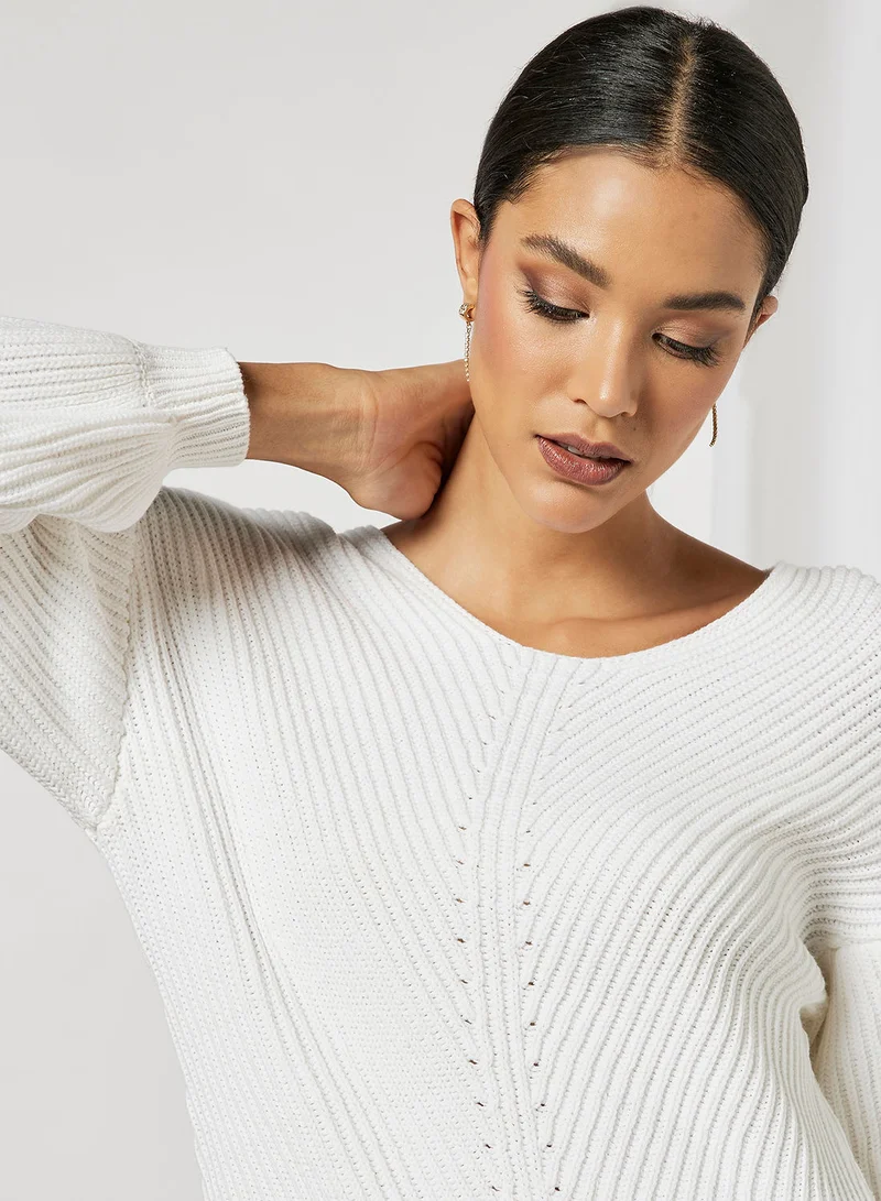 Bardot Balloon Sleeve Sweater