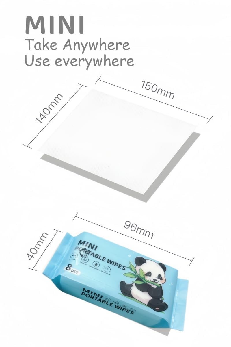 Nexllent Mini Baby Wipes Disposable Portable Pocket Water Wipes Baby Skin Care Wet Tissue Travel Children Baby Hand & Face Baby Sanitizing Cleansing/Moisturising Wipes For Fresh(64 Wipes X 1 Pack) - Image 3