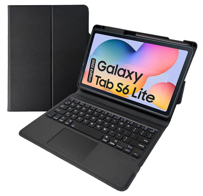 ProElite Wireless Bluetooth TouchPad Keyboard case for Samsung Galaxy Tab S6 Lite 10.4 Inch SM-P610/P615 with Pen Holder, Black - Image 1