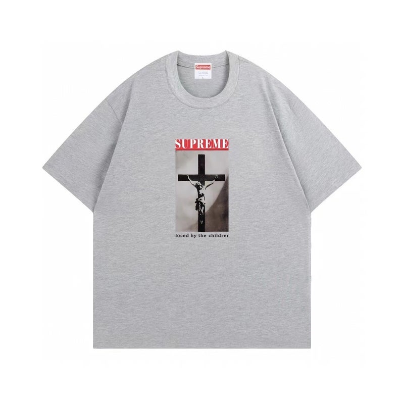 SUPREME 26FW New Trendy SUP American Retro Letter Print All-Match Short Sleeve T-Shirt - Image 1