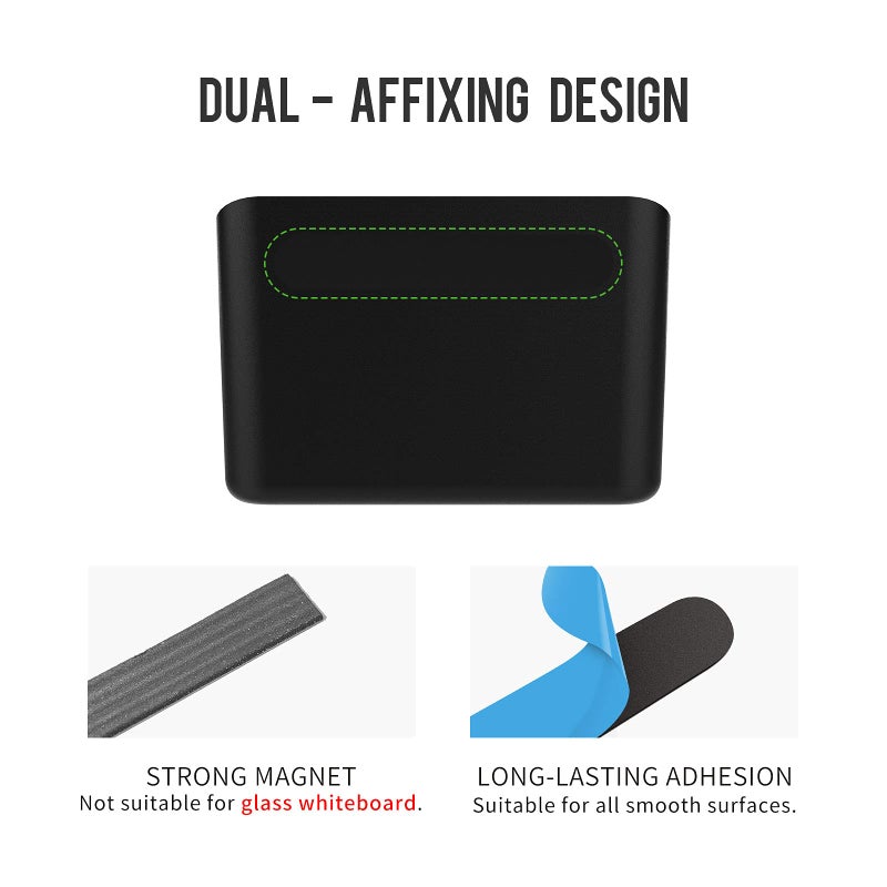 loukin Magnetic Marker Holder, Dry Erase Marker Holder, Remote Control Holder, Magnetic Storage Organizer for Whiteboard or Refrigerators (Black) - Image 3