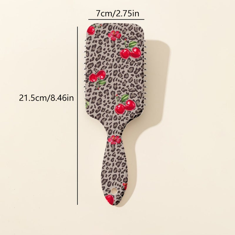 1 Pc Cartoon Cherry Bow Leopard Print Air Cushion Comb Scalp Massage Hair Smoothing Styling Comb - Image 4