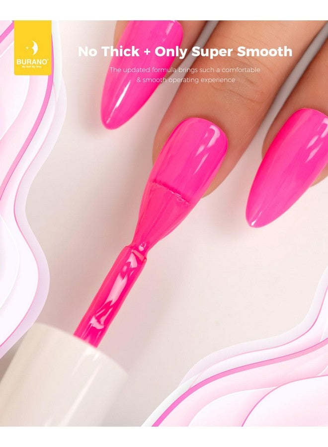 BURANO Gel Nail Polish Gel Gel Polish 15Ml Gel Colors Gel Neon Gel Soak Off Uv Led Nail Lamp Gel Polish 1 Bottle 0.5 Oz Nail Art Diy Home Hot Color Nails (Hot Pink 692) - Image 4