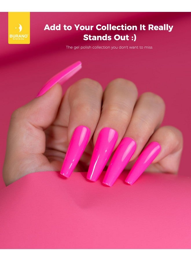 BURANO Gel Nail Polish Gel Gel Polish 15Ml Gel Colors Gel Neon Gel Soak Off Uv Led Nail Lamp Gel Polish 1 Bottle 0.5 Oz Nail Art Diy Home Hot Color Nails (Hot Pink 692) - Image 2