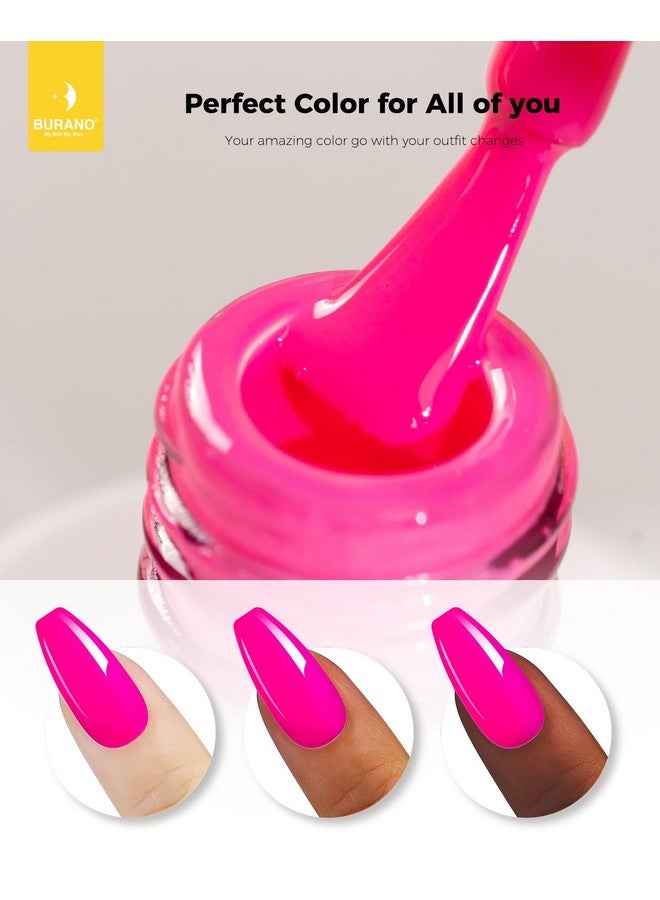 BURANO Gel Nail Polish Gel Gel Polish 15Ml Gel Colors Gel Neon Gel Soak Off Uv Led Nail Lamp Gel Polish 1 Bottle 0.5 Oz Nail Art Diy Home Hot Color Nails (Hot Pink 692) - Image 3