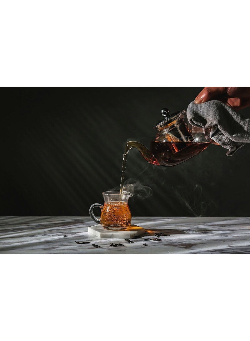 هيواري إبريق شاي زجاجي من هايوير مع غطاء ومصفاة من الفولاذ المقاوم للصدأ قابلين للإزالة، إبريق شاي سعة 33 أونصة آمن للأوراق المتفتحة والفضفاضة - Image 3