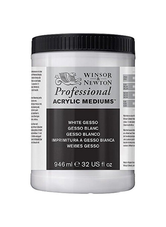 WINSOR & NEWTON Professional Acrylic Medium, White Gesso, 946ml (32-oz)  - Image 1