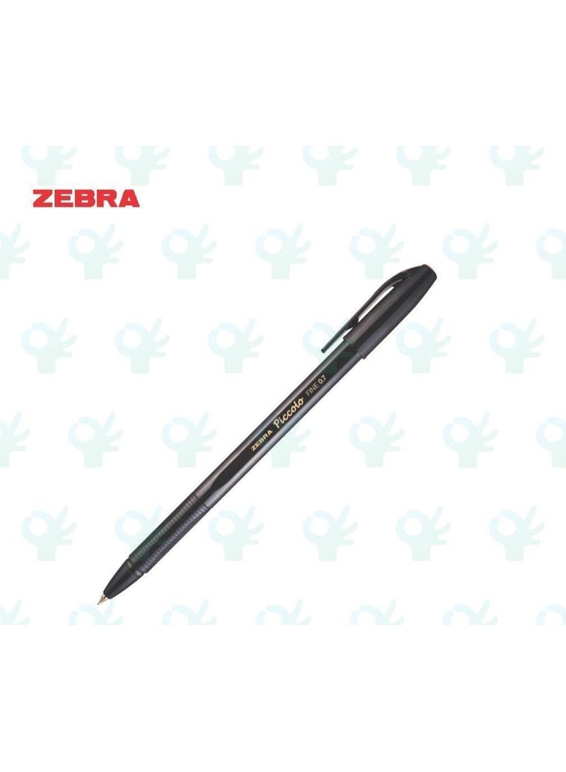 ZEBRA Piccolo Ball Pen 0.7mm Black Pack of 12  - Image 2