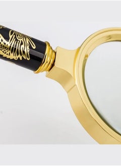 Generic 10x Handheld Magnifier, 80MM Golden Dragon Handle Magnifying Glass, Old Man Reading, Professional Reading Maps, Optical high-Definition Jewelry Identification, Golden  - Image 4