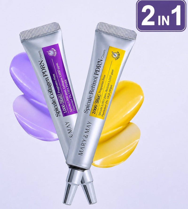 Mary Meyer Mary&May 2-in-1 Spicule Power Duo – Retinol PDRN + Collagen PDRN Cream Set - Image 2