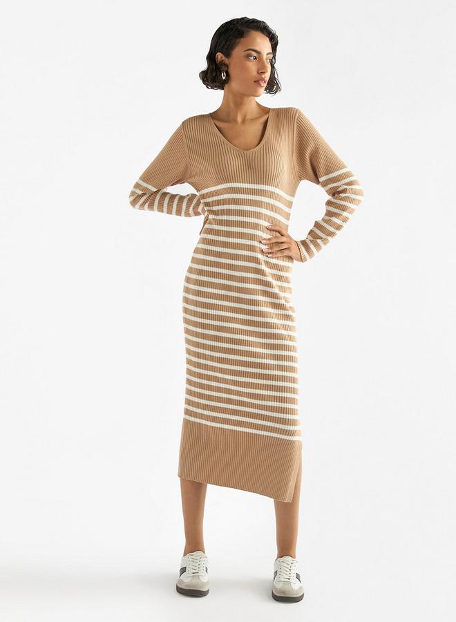 سبلاش فيڤ فستان سويتر مخطط - Image 1