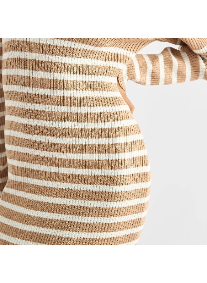 سبلاش فيڤ فستان سويتر مخطط - Image 4