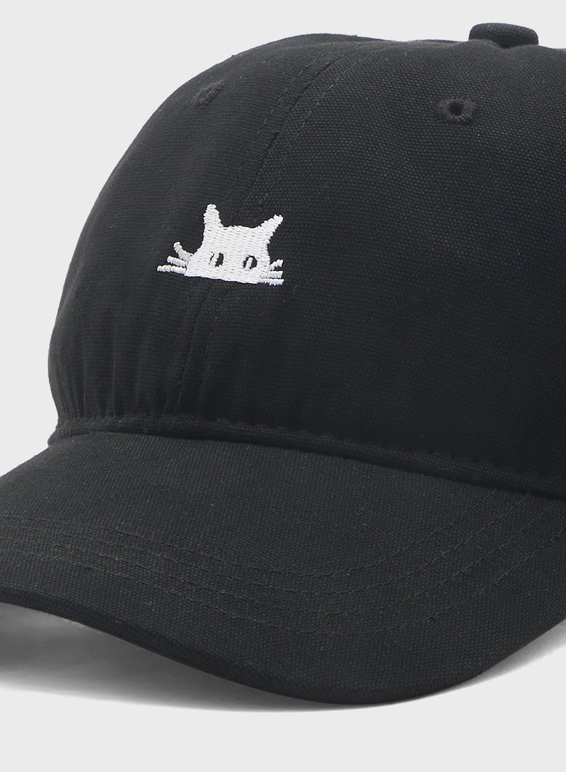 سفنتي فايف قبعة كاجوال مطرزة بالقطط - Image 3