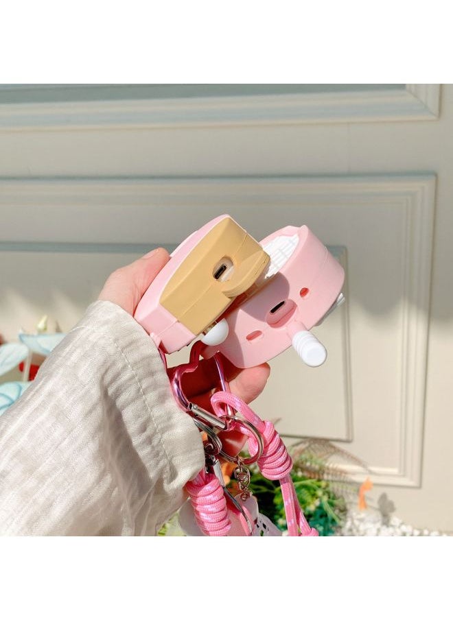 Generic - Cute Kt Cat Table Tennis Racquet AirPods Pro For Apple Bluetooth Earphone Case Badminton Cover 2/3/4 Generation Cute-Color:Kt Cat Badminton Racket + Pendant-Applicable Models:AirPods 4(2024) - Image 1