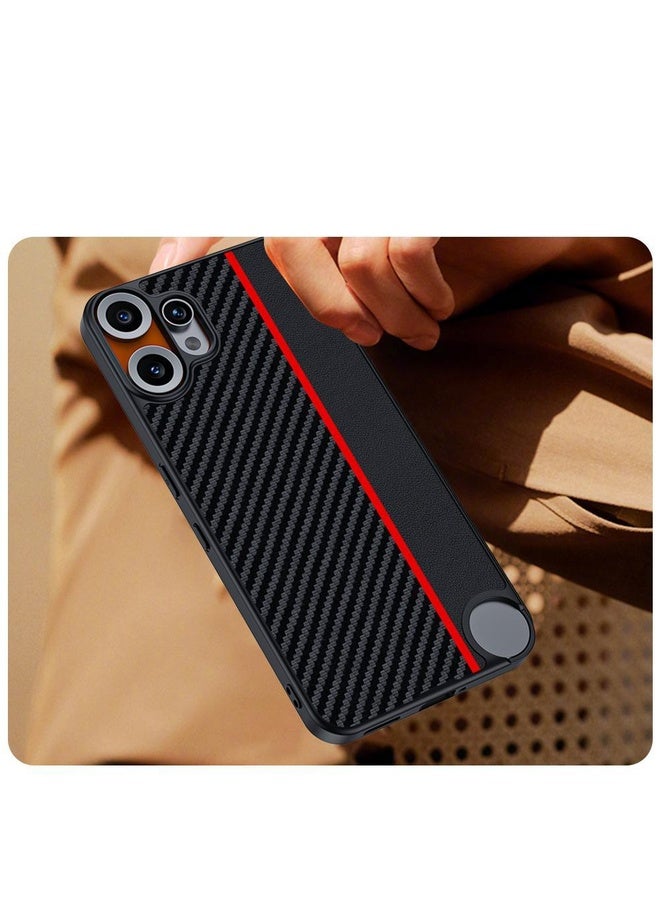 HuHa For Nothing CMF Phone 2 Pro Ultra-thin Carbon Fiber Texture Printing Phone Case(Black Red) - Image 5