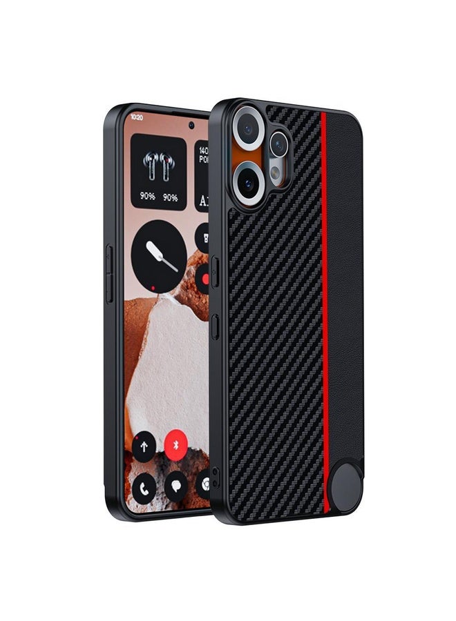 HuHa For Nothing CMF Phone 2 Pro Ultra-thin Carbon Fiber Texture Printing Phone Case(Black Red) - Image 1