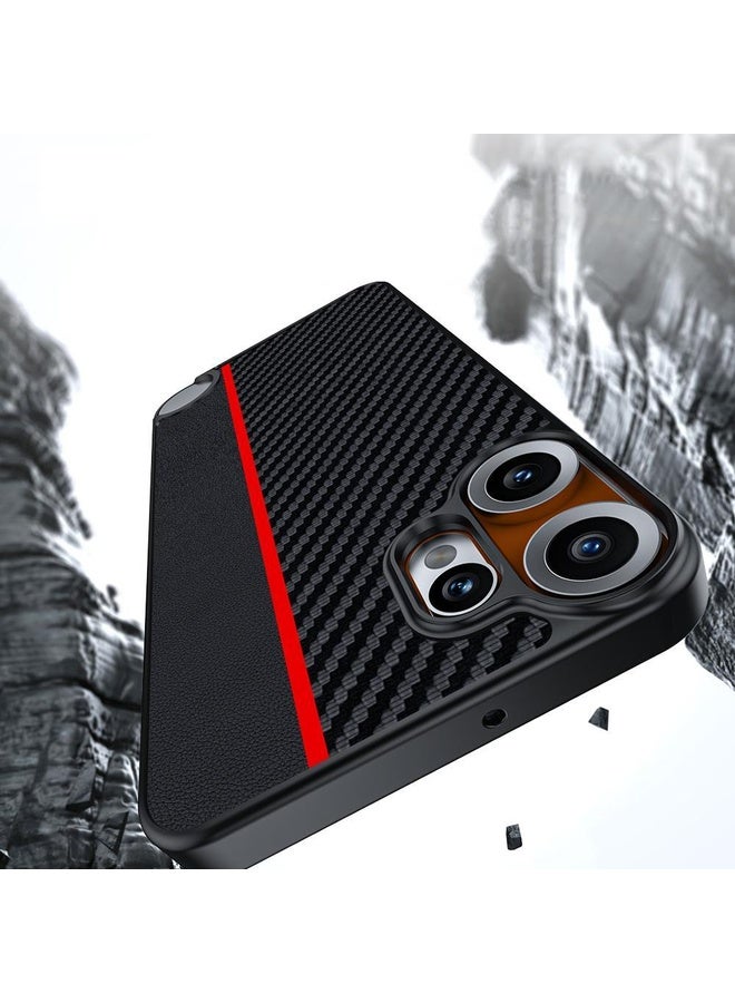HuHa For Nothing CMF Phone 2 Pro Ultra-thin Carbon Fiber Texture Printing Phone Case(Black Red) - Image 4