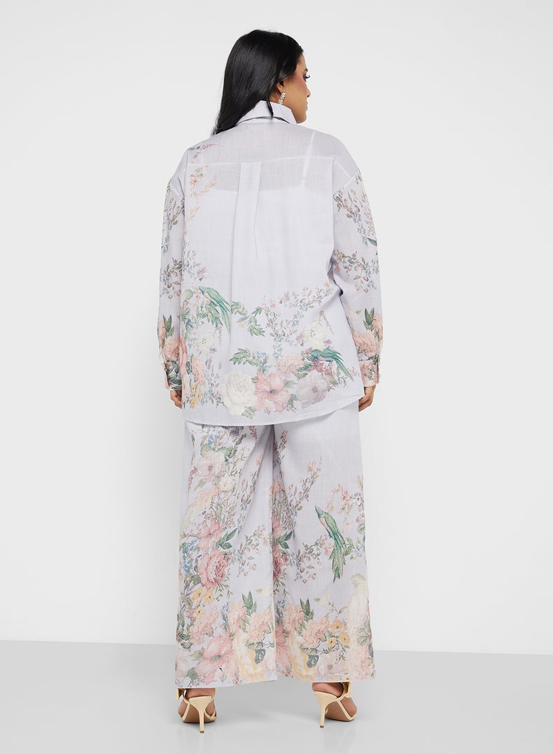 Khizana Plus size floral print top  skirt set  - Image 2