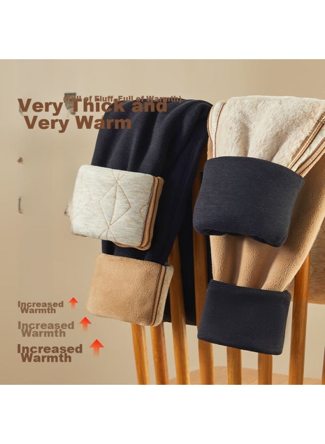 GUJIN Gujin 600g Extra Thick Cotton Pants For Men, Thick Warm Trousers, 100% Wool Filling, Fleece-lined, Knee Protection, Winter Wear For Middle-aged And Elderly  - Image 3